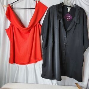 2 Ava & Viv Blouses Size 4X